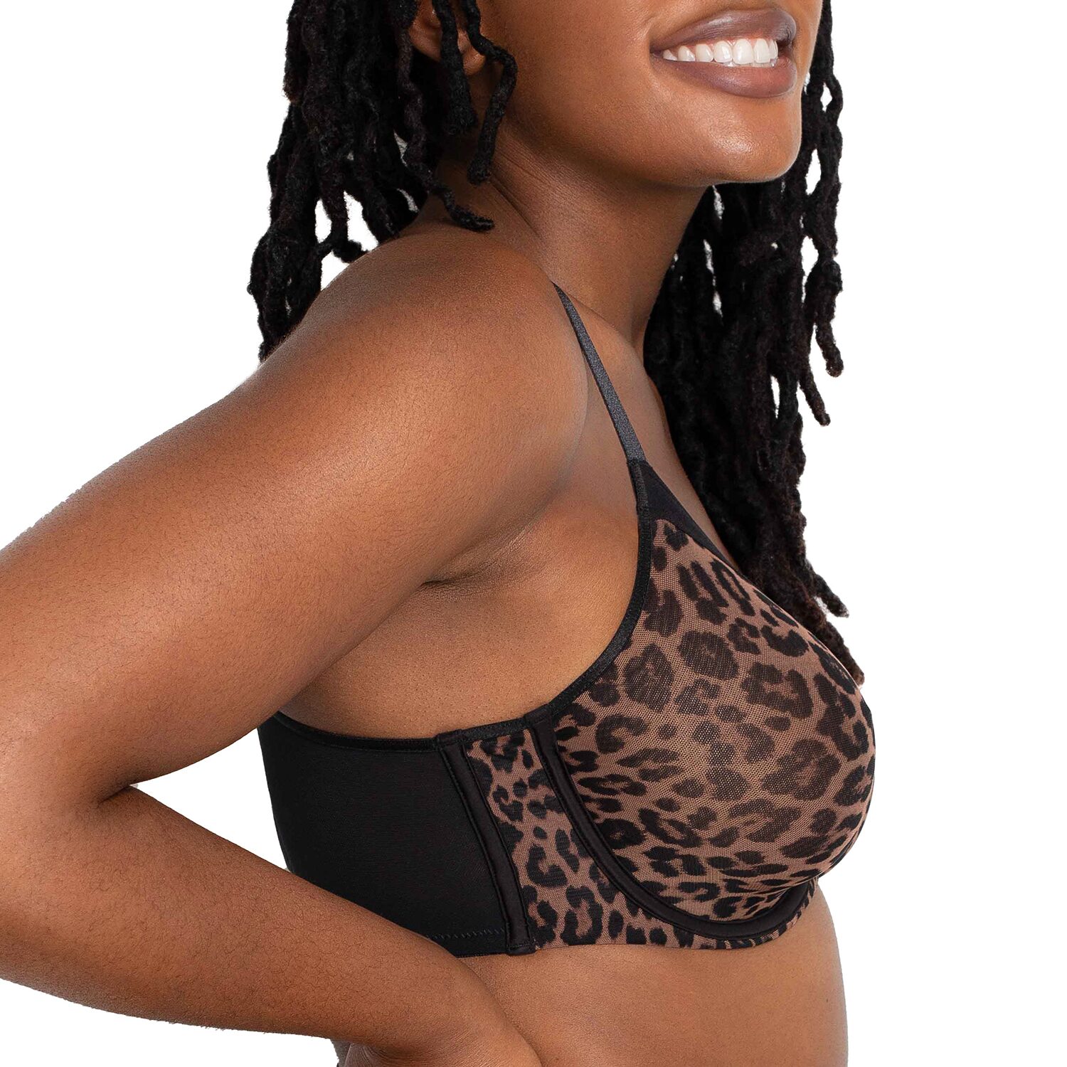 Curvy Couture Sheer Mesh Full Coverage Unlined Underwire Bra - 1311