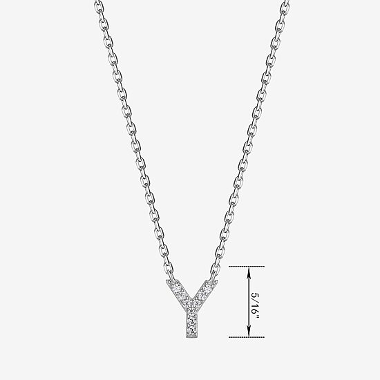 Womens Diamond Accent Cubic Zirconia Sterling Silver 18 Inch Pendant Necklace