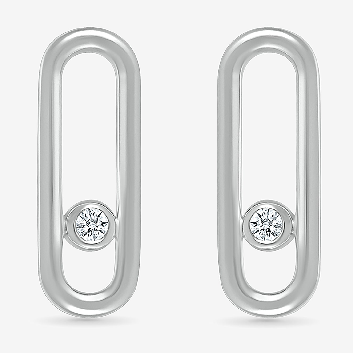 Diamond Accent Natural White Diamond Sterling Silver 17.5mm Stud Earrings