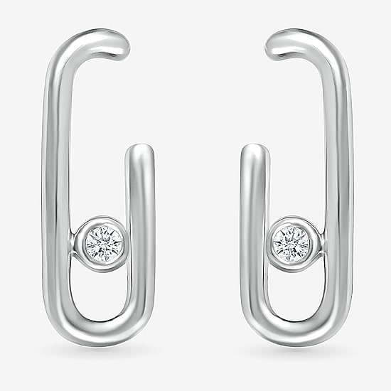 Diamond Accent Natural White Diamond Sterling Silver 18.9mm Stud Earrings