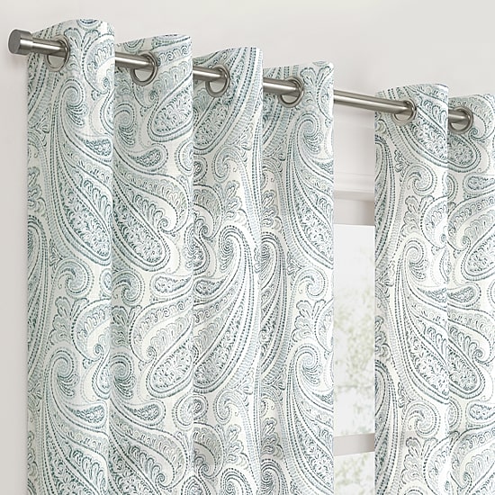 Fieldcrest Arden Soft Paisley Print Grommet Top Sheer Single Curtain Panel