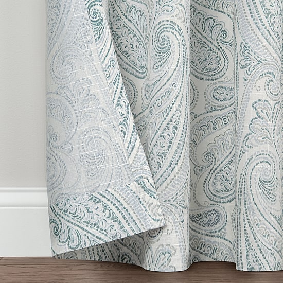 Fieldcrest Arden Soft Paisley Print Grommet Top Sheer Single Curtain Panel