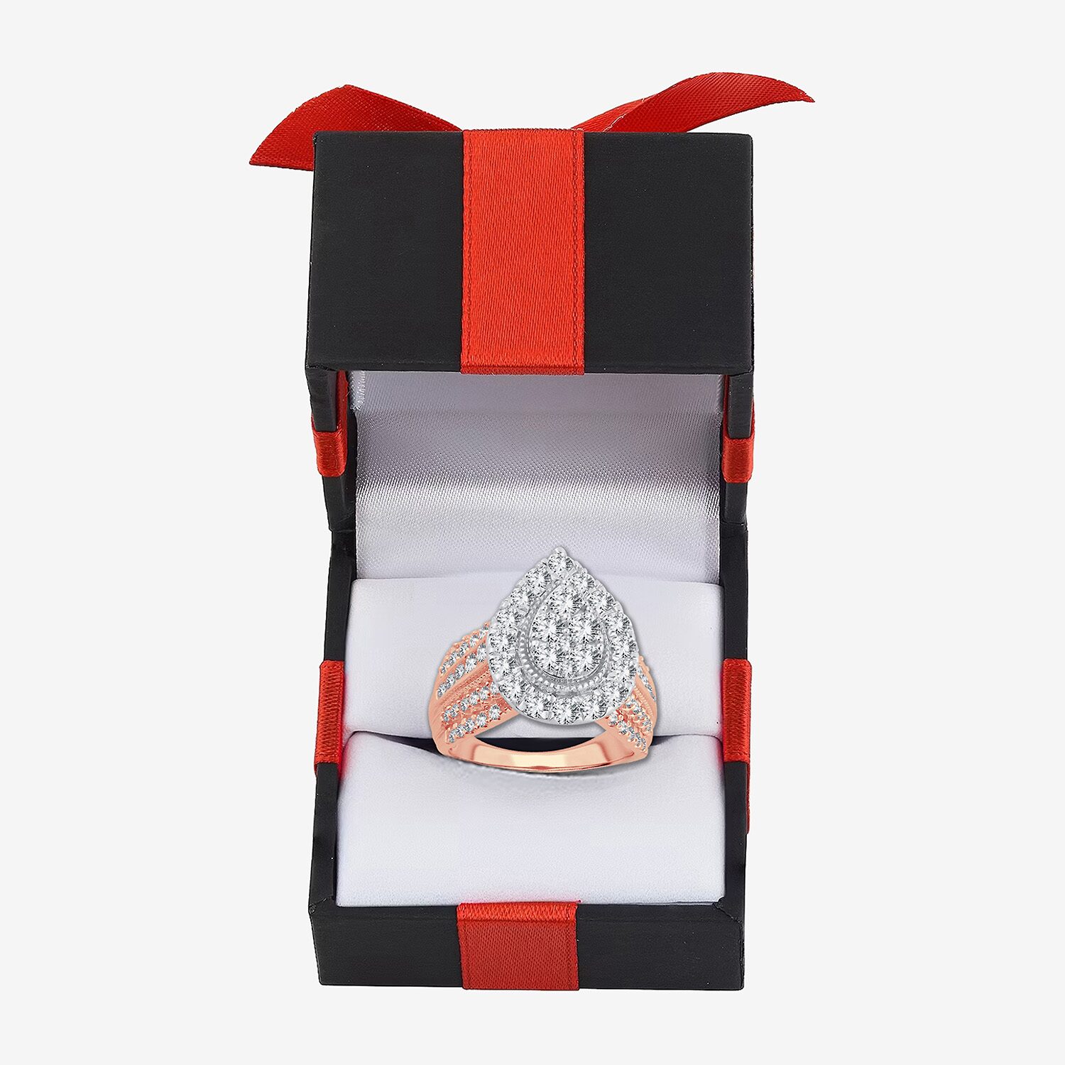 (H-I / SI1-SI2) Womens 2 CT. T.W. Lab Grown White Diamond 10K Gold Pear Engagement Ring