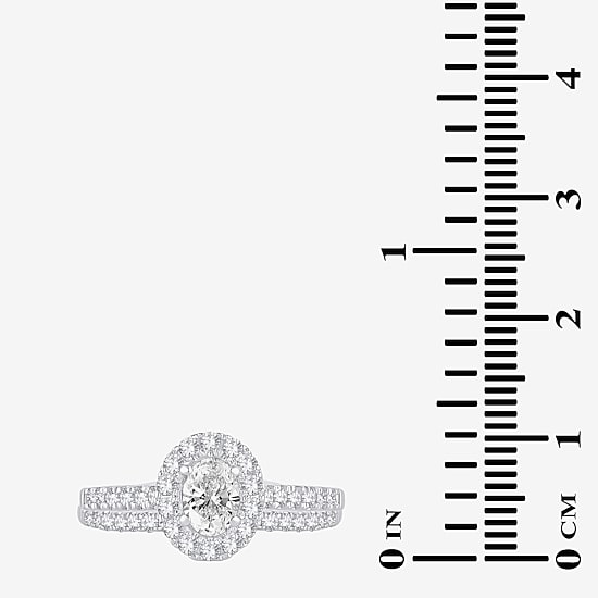 Signature By Modern Bride 1 CT.T.W. (H-I / SI1-SI2) Lab-Grown Diamond Oval Halo Bridal Set in 10K or 14K Gold