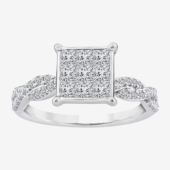 Womens 1 CT. T.W. Natural White Diamond 10K Gold Engagement Ring