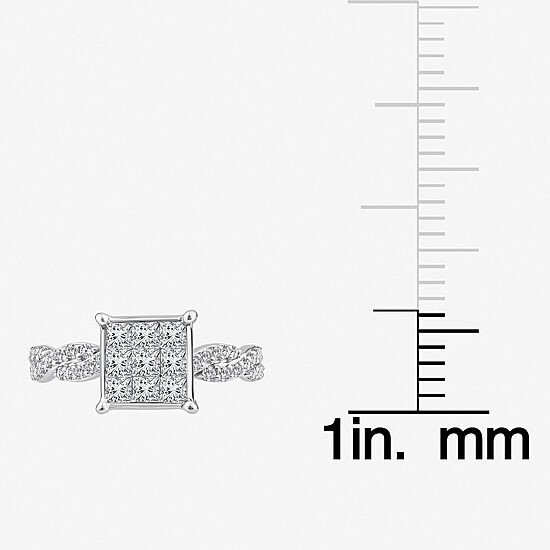 Womens 1 CT. T.W. Natural White Diamond 10K Gold Engagement Ring
