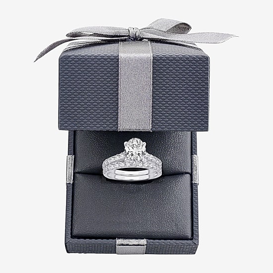 (H-I / SI1-SI2) Signature By Modern Bride Womens 2 1/2 CT. TW. Lab Grown White Diamond in 14K Gold Oval Bridal Set