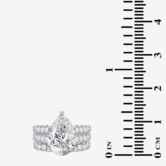 (H-I / SI1-SI2) Signature By Modern Bride Womens 5 CT. T.W. Lab Grown White Diamond in 14K Gold Pear Bridal Set