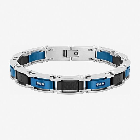 (H / Si2-I1) Mens Stainless Steel Solid 8 1/2 Inch Link Bracelet