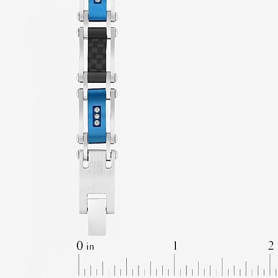 (H / Si2-I1) Mens Stainless Steel Solid 8 1/2 Inch Link Bracelet