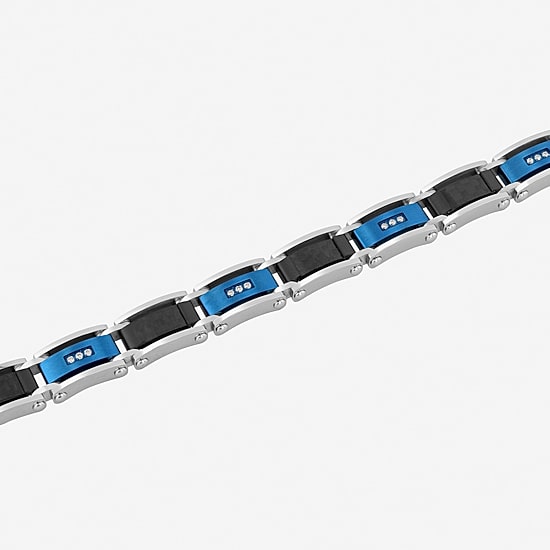 (H / Si2-I1) Mens Stainless Steel Solid 8 1/2 Inch Link Bracelet