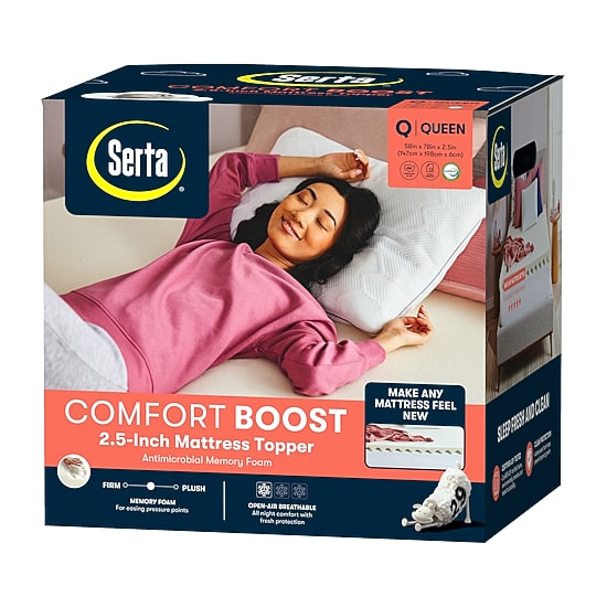 Serta 2.5 In Comfort Boost Memory Foam Mattress Topper