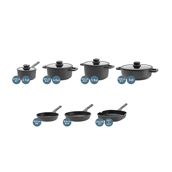 BergHOFF Leo Stone Aluminum Non-Stick 11-pc. Cookware Set
