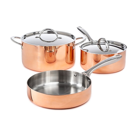 BergHOFF Vintage Tri-Ply Stainless Steel Copper Polished 5-pc. Cookware Set