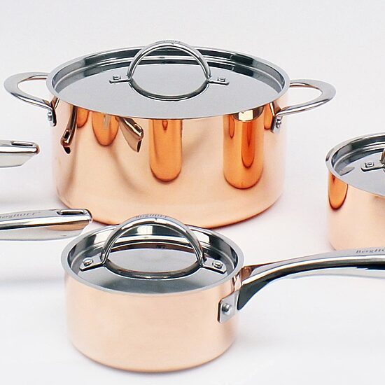 BergHOFF Vintage Tri-Ply Stainless Steel Copper Polished 6-pc. Cookware Set