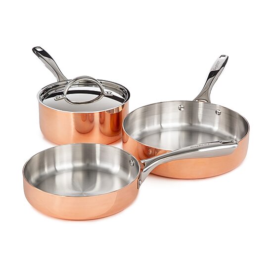 BergHOFF Vintage Tri-Ply Stainless Steel Copper Polished 4-pc. Cookware Set