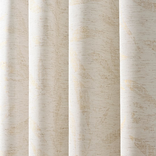 Martha Stewart Metallic Leaves Rod Pocket Light-Filtering Set of 2 Curtain Panel