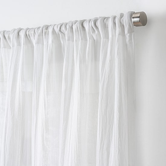 Martha Stewart Crinkle Rod Pocket Sheer Set of 2 Curtain Panel