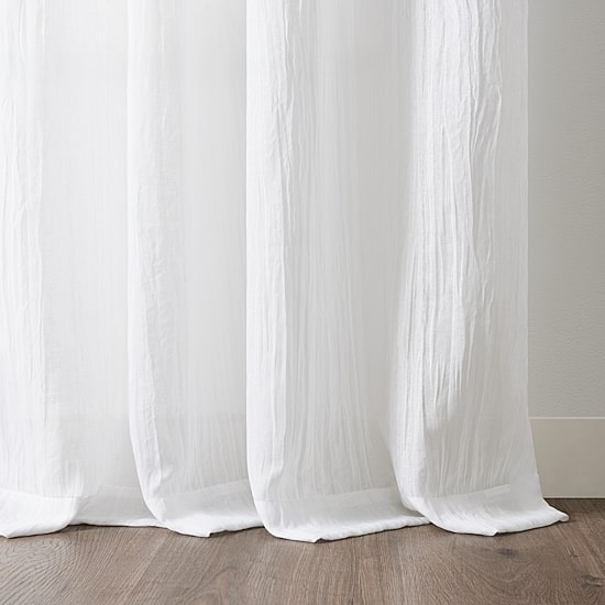 Martha Stewart Crinkle Rod Pocket Sheer Set of 2 Curtain Panel