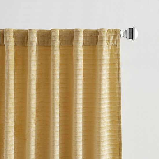 Martha Stewart Wave Embossed Velvet Rod Pocket Embossed Blackout Set of 2 Curtain Panel