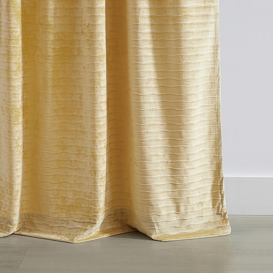 Martha Stewart Wave Embossed Velvet Rod Pocket Embossed Blackout Set of 2 Curtain Panel