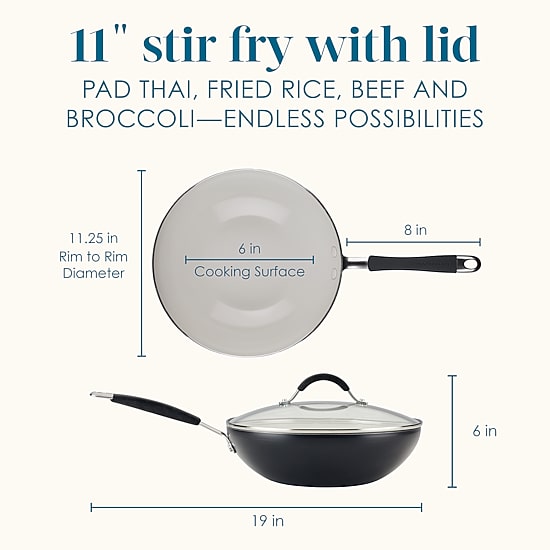 Rachael Ray Cucina Ceramic Non-Stick 11" Stir Fry Pan