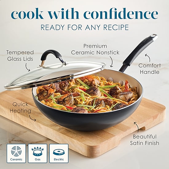 Rachael Ray Cucina Ceramic Non-Stick 11" Stir Fry Pan