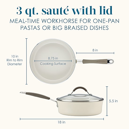Rachael Ray Cucina Ceramic Non-Stick 3-qt. Saute Pan