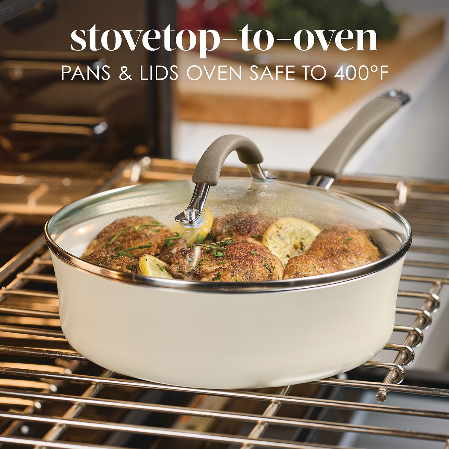 Rachael Ray Cucina Ceramic Non-Stick 3-qt. Saute Pan