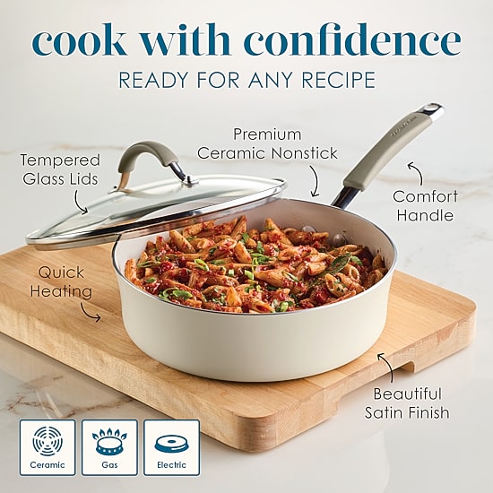 Rachael Ray Cucina Ceramic Non-Stick 3-qt. Saute Pan
