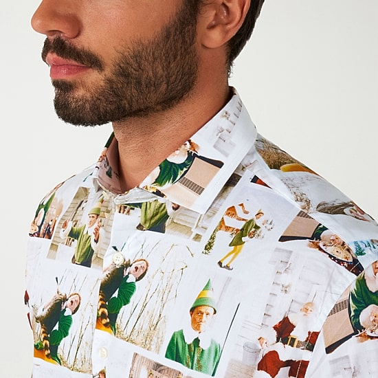 Opposuits Christmas Elf Mens Regular Fit Long Sleeve Dress Shirt