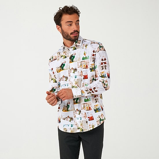 Opposuits Christmas Elf Mens Regular Fit Long Sleeve Dress Shirt