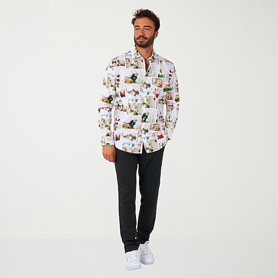 Opposuits Christmas Elf Mens Regular Fit Long Sleeve Dress Shirt