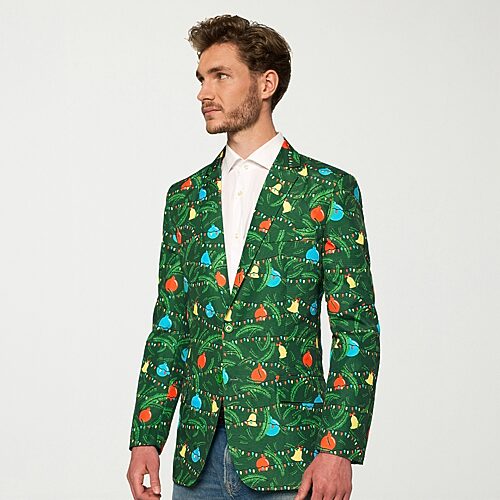 Suitmeister Light Up Christmas Mens Slim Fit Blazer, Xx-large, Green