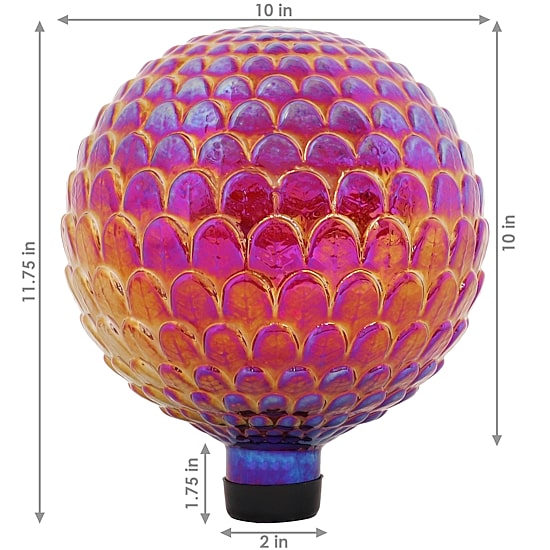 Net Health Shops Red Scalloped Gazing Globe - 10 Inch Plastic Yard Art