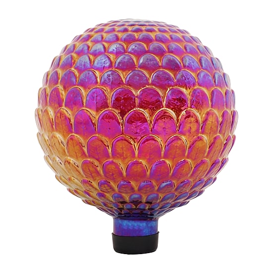 Net Health Shops Red Scalloped Gazing Globe - 10 Inch Plastic Yard Art