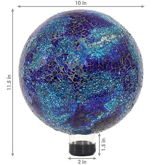 Net Health Shops Ocean Swirl Gazing Globe - 10 Inch Glass Yard Art