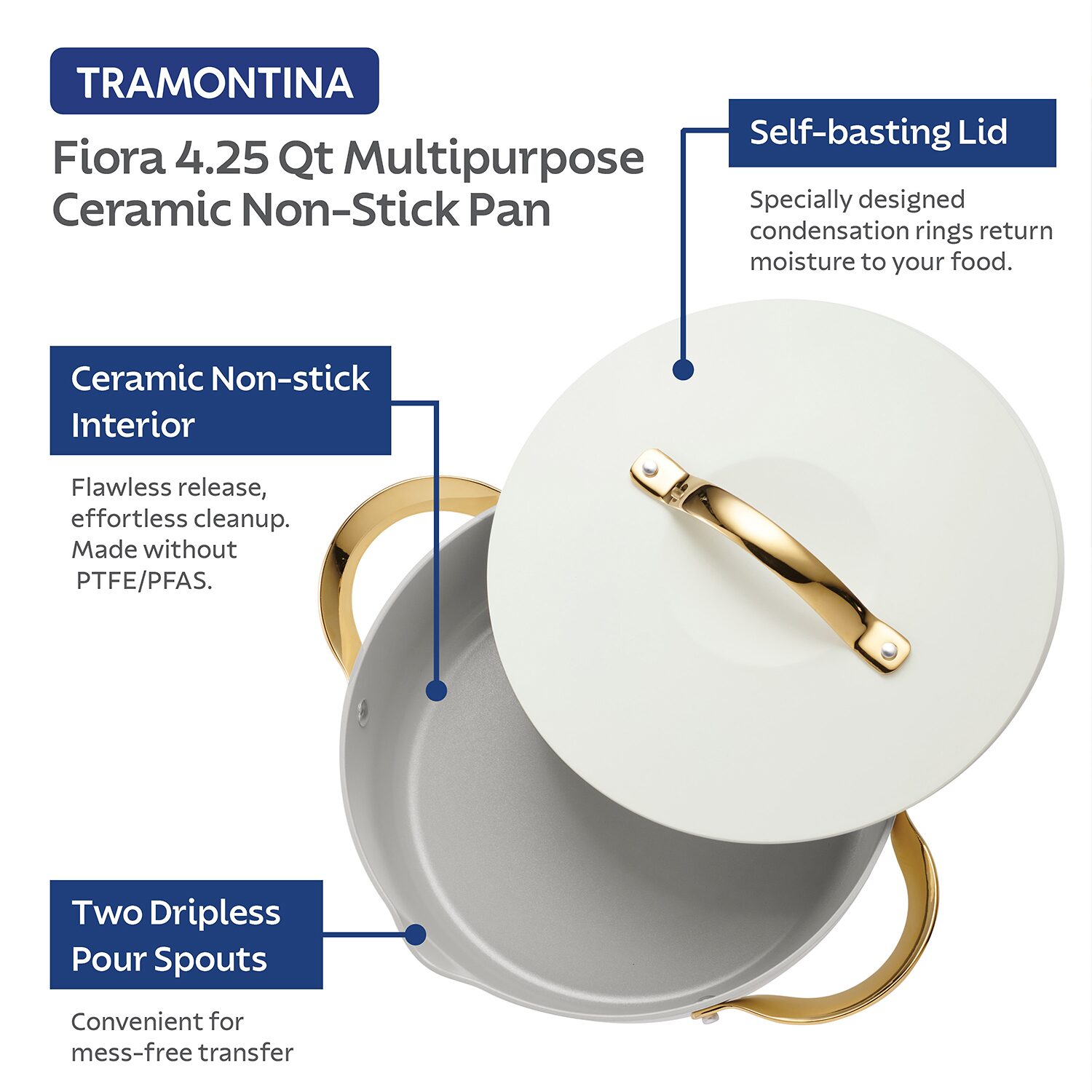 Tramontina Fiora 4.25-qt. Saute Pan