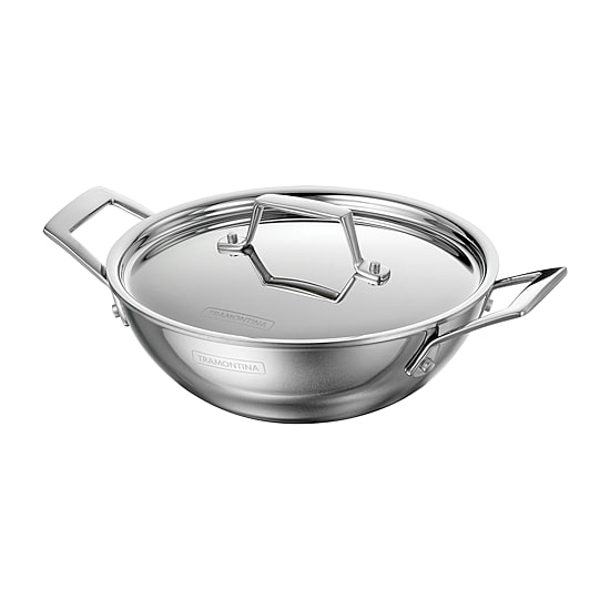 Tramontina Utsava Stainless Steel 1.8-qt. Kadai with Lid