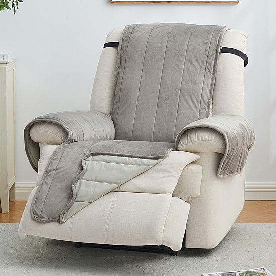 Linery Velvet Furniture Protector Recliner Slipcover