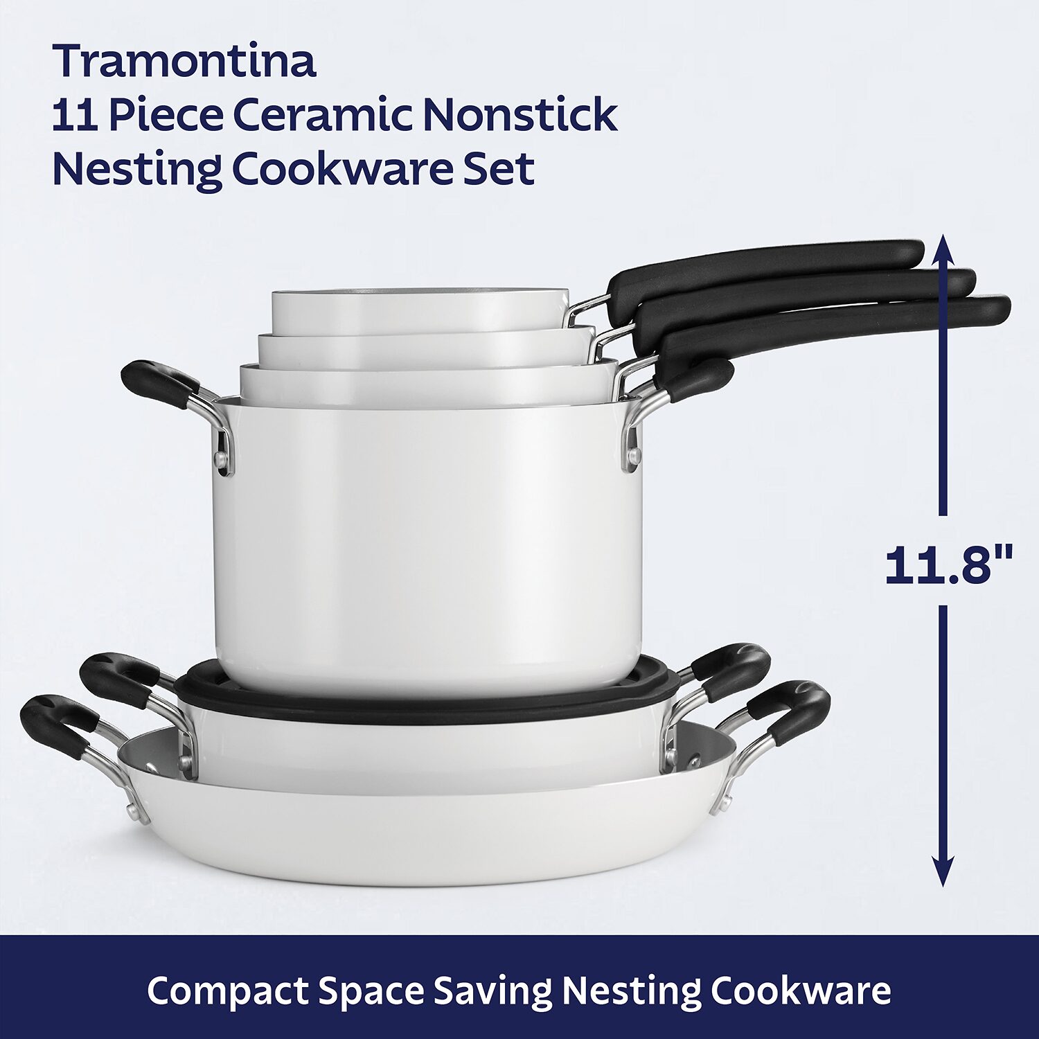 Tramontina Aluminum Ceramic 11-pc. Nesting Cookware Set