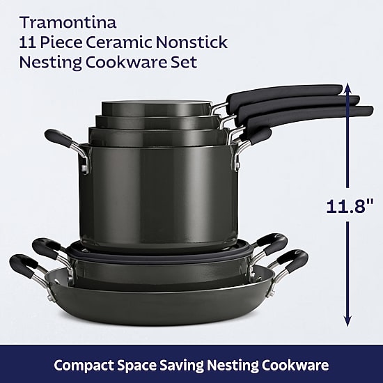 Tramontina Aluminum Ceramic 11-pc. Nesting Cookware Set