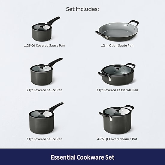 Tramontina Aluminum Ceramic 11-pc. Nesting Cookware Set