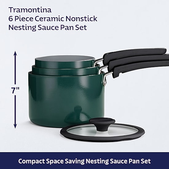 Tramontina Aluminum Ceramic 6-pc. Nesting Cookware Set