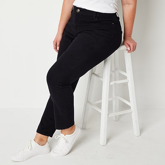 Liz Claiborne Plus Womens Sara Mid Rise Slim Fit, Skinny Leg Jean