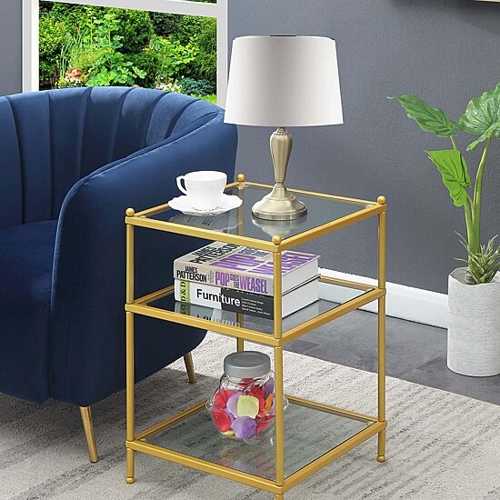 Convenience Concepts Royal Crest Glass End Table