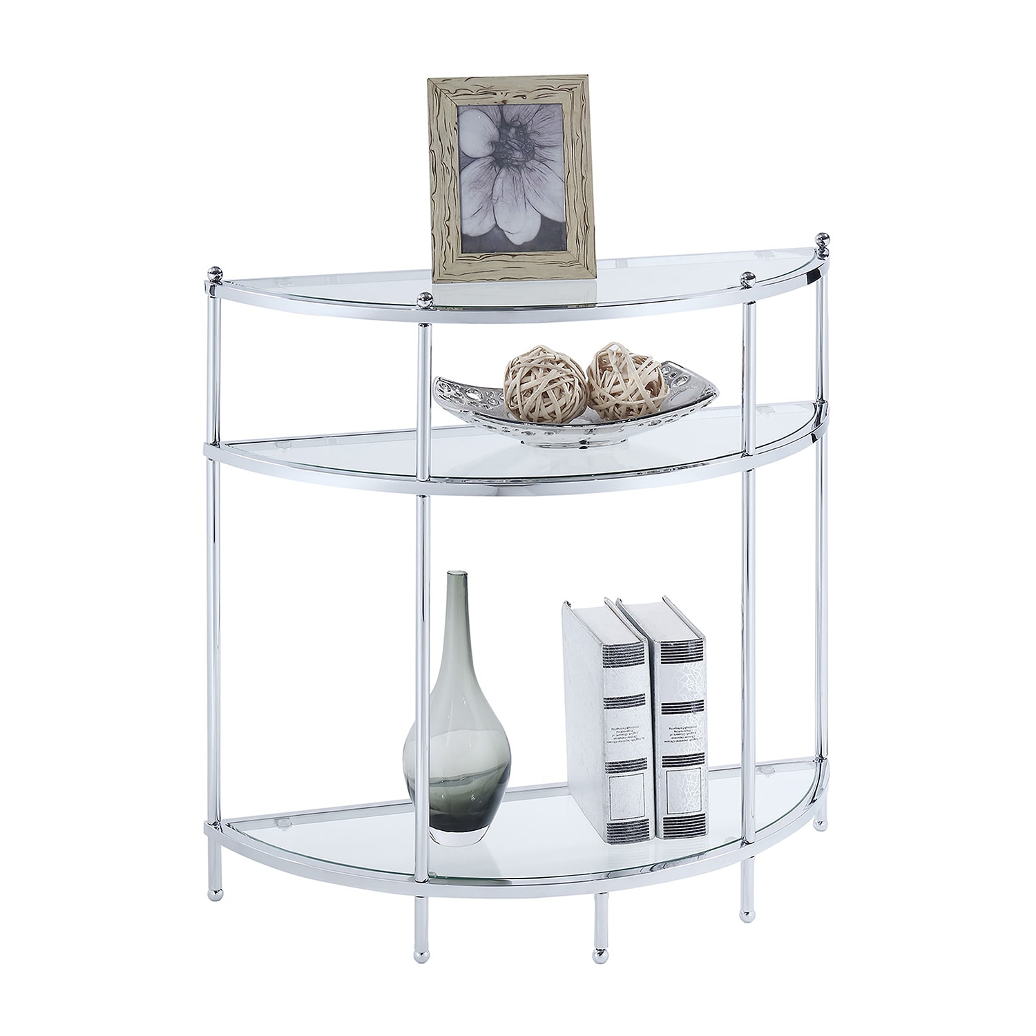 Convenience Concepts Royal Crest Glass Console Table