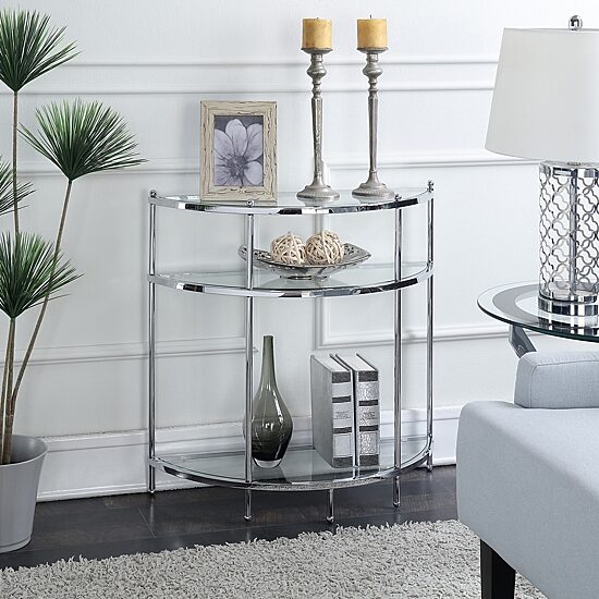 Convenience Concepts Royal Crest Glass Console Table