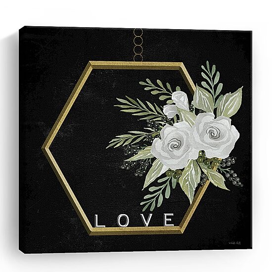 Lumaprints Geometric Hexagon Muted Floral Giclee Canvas Art