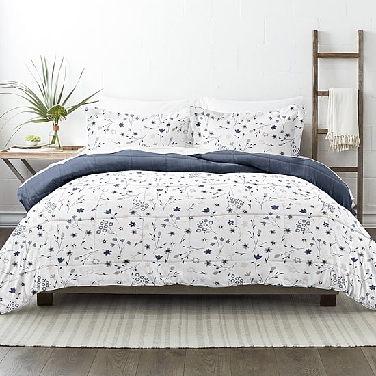 Casual Comfort Premium Down Alternative Forget Me Not Reversible Comforter Set